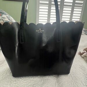 Kate Spade Black Scalloped Tote